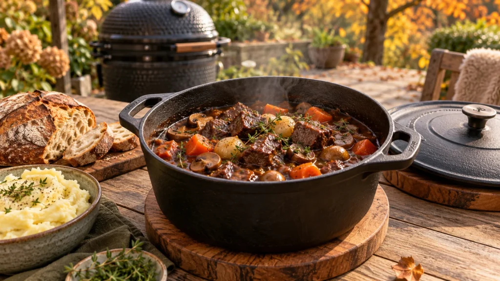 Herfstige stoofpot uit de Dutch oven
